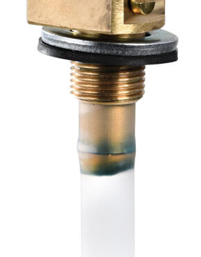 Pescante per serbatoi 52.035.xx, 52.036.xx e simili. Filetto femmina 3/8".Lunghezza massima 550 mm e tagliabile a misura.