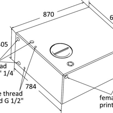 In polietilene lineare alimentare. Sono insapori e inodori. Forniti completi di tappo d'ispezione e predisposizioni per carico, scarico e sfiato. Possibilità d'istallazione modulare di più serbatoi, grazie alla predisposizione di un niplo di collegamento. Tutti raccordi femmina nella stampata in plastica.