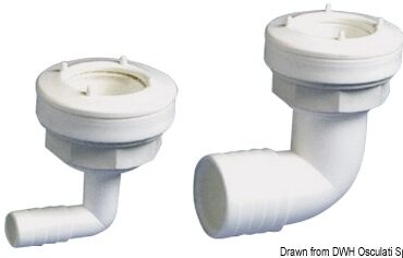 In nylon a pipa a 90° adatti per serbatoi d’acqua flessibili 52.196.xx.