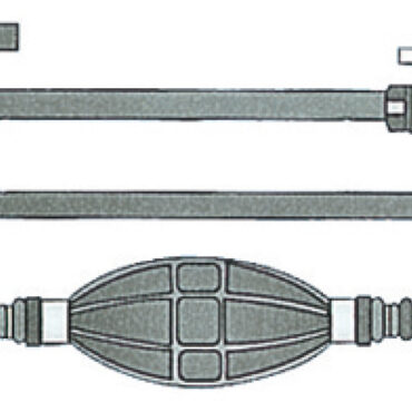 Fabbricato con speciale tubo coestruso con interposta calza in poliestere.Sezione 8x13 mm, resistente fino a 15 bar.Completa di pompetta tipo maggiorato, adatta per benzina verde.