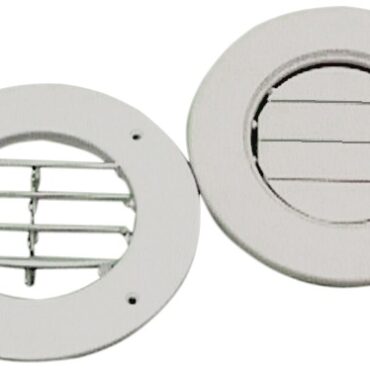 Con alette orientabili e chiudibile, in ABS bianco, ghiera di copertura delle viti.