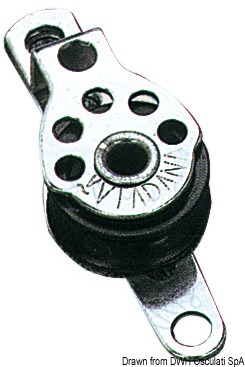 In acciaio inox con puleggia in nylon.