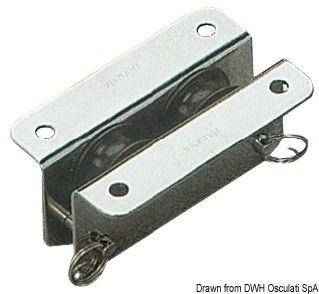 In acciaio inox ad incasso per albero o coperta, puleggia in nylon per drizze tessili.