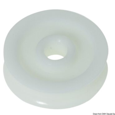 Delrin pulley 45 mm for lines Ø 10 mm white