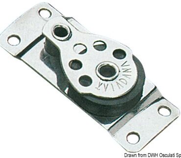 In acciaio inox con puleggia in nylon.