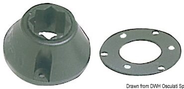 In nylon nero per maniglie winch. Si fissa con tre viti. Si usa al posto delle tasche in PVC.