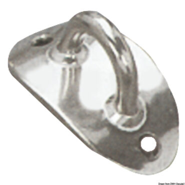 Piastra in acciaio inox con due fori, adatta per fissaggio su alberi con Ø 60 mm.