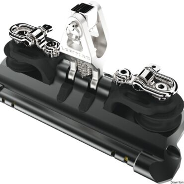 Mainsheet car 2 upstand double control line sheave w/becket