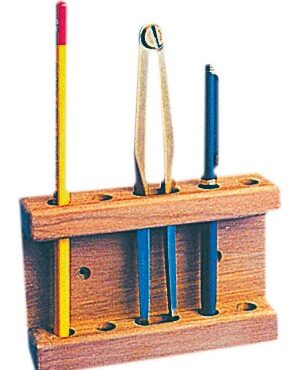 Teak pencils/compass holder 115x25x75 mm