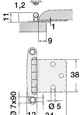 Per la chiusura si consiglia il fermo 38.107.41 o similari.