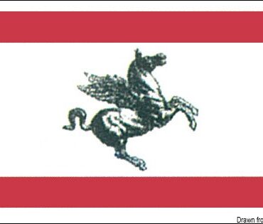 In stamina di poliestere, stampate a tinte indelebili.