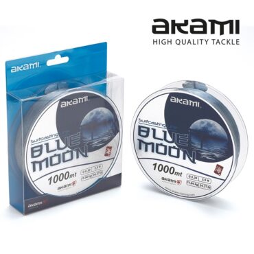Akami Blue Moon, lenza da pesca in nylon progettata per la pesca in mare, le sue caratteristiche garantiscono, senza deteriorarsi, una durata ed un uso prolungato negli ambienti salini. Il monofilo da pesca Blue Moon è particolarmente indicato per la pesca da surfcasting e da spinning grazie alla sua morbidezza ed elevata resistenza al nodo. Blue Moon è venduto su una bobina di grande metraggio per evitare l’effetto memoria. Colore azzurro acqua.

Japan Technology 
Xtreme Action