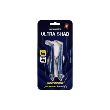 L’Akami Ultra Shad è una soft bait ad alte prestazioni nata dalla collaborazione tra pescatori italiani e ingegneri giapponesi. Realizzata in gomma ultra morbida e resistente, offre un’azione realistica e irresistibile per spigola, leccia, lampuga, tonnetto, alletterato, barracuda, serra, aspio, trota e cavedano. Il design con coda articolata genera vibrazioni naturali anche con movimenti minimi della canna, garantendo risultati eccezionali sia da riva che dalla barca. Disponibile in due misure (8 cm – 10 g e 12 cm – 25 g), l’Ultra Shad è ideale per ogni condizione di pesca e grazie al sistema anti-incaglio integrato offre montaggi rapidi, maggiore durata e meno perdite.
