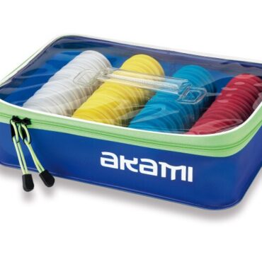 Akami Winders  Bag è una pratica borsetta con 48 avvolgilenza, realizzata in PVC resistente e con cerniera rafforzata.