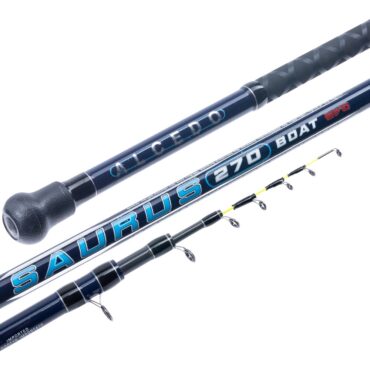 ALCEDO SAURUS, Canna da bolentino telescopica in carbonio ad alto modulo, con struttura sottile e potente. Dotata di impugnatura ergonomica antiscivolo e anelli anti-groviglio K-frame, assicura un’ottima maneggevolezza. La vetta sensibile è ideale per lo scarroccio lento su fondali sabbiosi e fangosi. Disponibile in 4 lunghezze, fino a 3,50 m, per soddisfare le diverse esigenze degli appassionati.