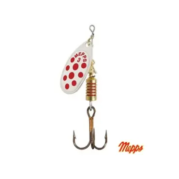 cucchiaino rotante mepps color argento per la pesca alla trota in acque interne