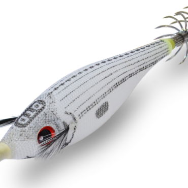 Bijela Gira DTD ideata per la pesca a dalla barca. Una totanara con corpo estremamente realistico e luminoso ricoperto da un sottile strato di tessuto, occhi rossi fluorescenti, ottimo bilanciamento, 2 corone in acciaio.