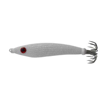 DTD Gavun Soft Flash totanara in piombo con la caratteristica di cambiare colore a contatto con l’acqua. Inserti in silicone, spugnette (ancorette) in acciaio inox e occhi in 3D fluo.