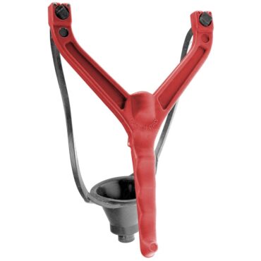 Fionda lancia vermi in plastica, impugnatura antiscivolo. Munita di elastico in elastomero con sistema anti groviglio.