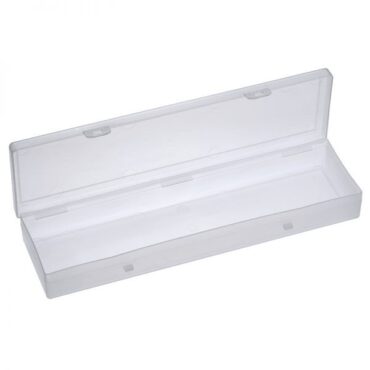 Scatola generica porta accessori modello 200/L trasparente in polipropilene, indicata sia per la minuteria da pesca e sia per il trasporto di galleggianti.