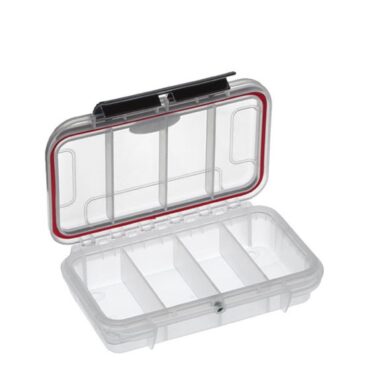 La linea di scatole MAX Grip, impermeabili e resistenti ad urti e polveri, è pensata per i pescatori più esigenti. Cerificate IP67 e dotate di una valvola automatica di pressurizzazione, queste scatole si adattano ad ogni utilizzo ed applicazioni, fornendo una protezione superiore dagli agenti atmosferici. Sono disponibili in differenti misure e configurazioni: vuote, con scomparti fissi e con scomparti mobili.