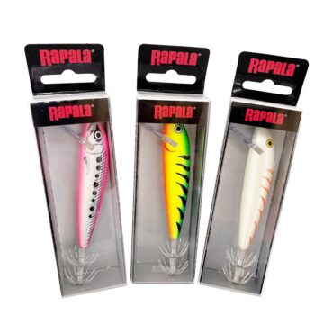Totanare Rapala montate con doppia corona in coda, permette la cattura di calamari e seppie. Adatte per la traina al calamaro, molto efficaci anche per lo spinning da terra.