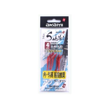 Il Sabiki Shrimp Akami Serie AKSHRD è una montatura da mare con 5 ami armati con gamberetti in gomma e filamenti luminosi. Realizzata su fluorocarbon 100% ad alta resistenza all’abrasione, anti-strappo e protetto dai raggi UV della salsedine. Perfetta per sgombri, sugarelli e occhiate sia in acque costiere che in mare aperto.