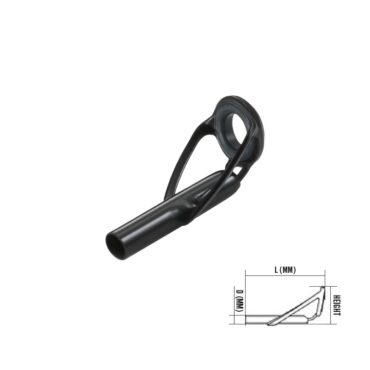 Puntale con struttura 304 Stainless Steel con pietra black .