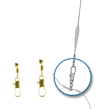 Attacco Sele Gold per pesca inglese munito di interlock snap, ideale per i terminali da pesca.