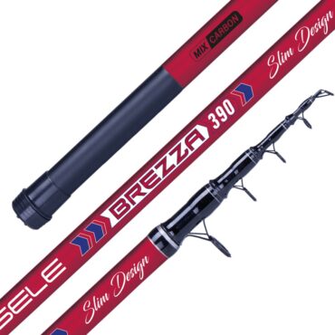 La Sele Brezza è proposta in due misure da 200 gr per far fronte ad ogni esigenza del surfcasting. La 3,90 risulta reattiva ma facile da caricare e la 4,20 permette l’utilizzo di travi più lunghi ed una maggiore progressione durante il lancio. 

Fusto in Braided Carbon
Anelli doppio ponte SiC serie K-Guide 
Impugnatura in Eva