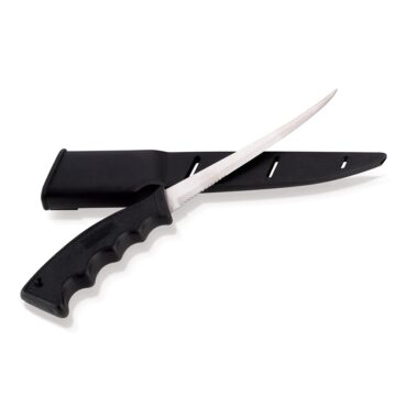 Il coltello sfilettatore da pesca è uno strumento essenziale per ogni appassionato di pesca. Con una lama affilata e sottile, permette di sfilettare il pesce con precisione, garantendo un taglio netto e pulito. La lama in acciaio inox resistente alla corrosione assicura durabilità anche in ambienti salini, mentre il manico ergonomico offre una presa sicura e confortevole. Ideale per chi cerca qualità e praticità durante la preparazione del pescato, questo coltello è un compagno perfetto per ogni pescatore.
