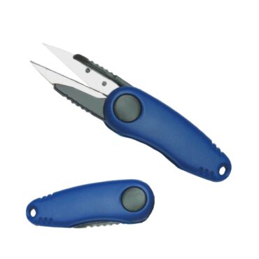 Forfice tagliafilo, modello retraibile e lame in acciaio e struttura in plastica.