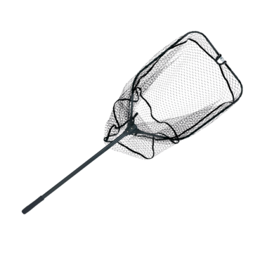 Guadino con rete in gomma. Testa con struttura richiudibile. Chiuso 87 cm, aperto 153 cm.