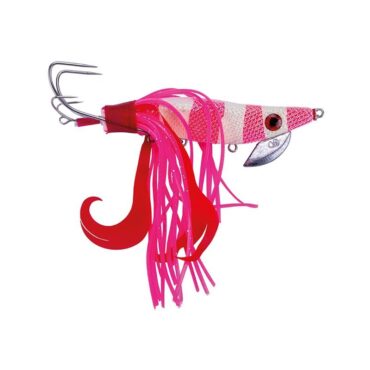 Squid armato, esca artificiale montata con ami, filamenti in morbido silicone e piombo. Indicato per la cattura di polipi.