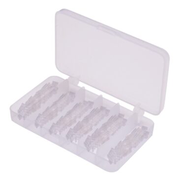 Scatola assortita di guaina in silicone, tubicini in silicone indicati per il montaggio di lenze da pesca oppure utilizzati come coprinodo. COMPRENDE 6 MISURE ASSORTITE.