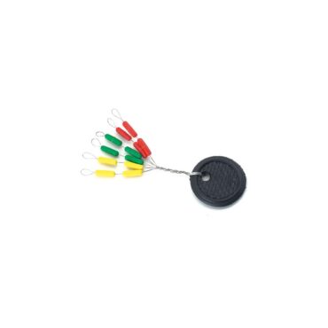 Stopper in gomma multicolor, adatto a tutti i tipi di pesca con galleggiante.