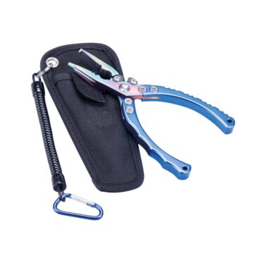 Pinza in alluminio, munita di fodero e moschettone.