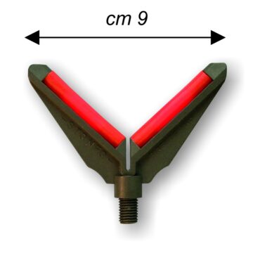 Appoggiacanna in materiale plastico resistentissimo con inserti in gomma morbida per non danneggiare la canna.

1 per bag, pack size 10 bags.