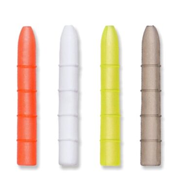 Tubetto coprinodo di forma cilindrica, con spessore sottile ed estremità conica. Ideale per l’utilizzo su girelle, microganci e per ogni montatura in cui si richiede la massima leggerezza e compattezza. Munito di micro rilievi per agevolarne la presa, può essere accorciato in base all’utilizzo. Prodotto in tre misure e quattro colori che permettono il mimetismo od una perfetta visibilità del coprinodo.

Colori: arancio, bianco, giallo, mimetico grigio-verde.

Busta da 12 pezzi, confezione da 10 buste.