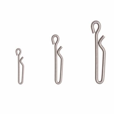 Moschettoni in acciaio inox per connettere rapidamente il terminale allo shock leader. Forniti completi di girelle. Disponibile in 3 misure.

Busta da 6 pezzi, confezione da 10 buste.