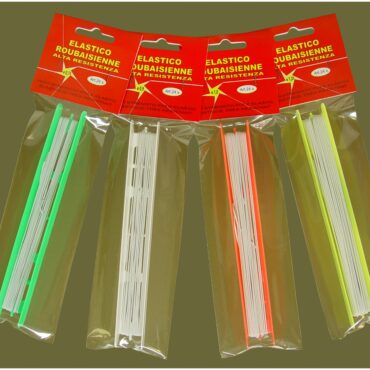 Elastico per roubaisienne ad alta resistenza in lattice.

Lunghezza mt 4,4.

Colori: bianco - nero.

Misure: Ø mm 0,75 - 0,9 - 1,0 - 1,25

Busta da 1 pezzo, confezione da 10 pezzi.

 