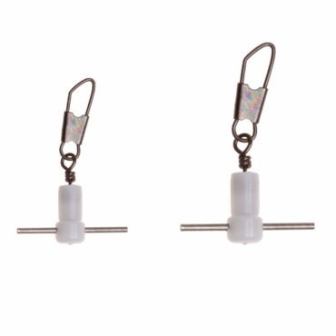 Fermagalleggianti del tipo fisso con girella e moschettone. Muniti di speciali tubetti di bloccaggio che assicurano una eccellente tenuta della posizione.

Busta da 3 pezzi, confezione da 10 buste.