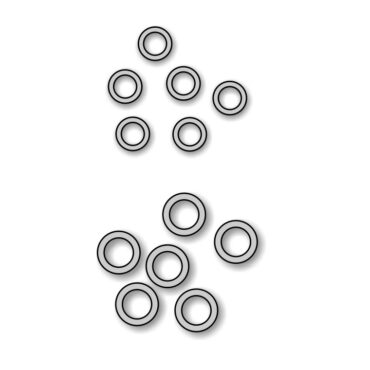 Misura 1: Ø int. mm 2,0 - Ø ext. mm 3,0 Misura 2: Ø int. mm 2,5 - Ø ext. mm 3,7 Busta da 10 pezzi, confezione da 10 buste.