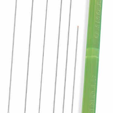 Kit di 6 aghi di tipo diverso forniti in una pratica scatolina in materiale anti-urto con chiusura a scatto.

Il kit comprende:

- 1 ago Testa Rossa cm 15

- 2 aghi Testa Rossa cm 20

- 1 ago Testa Bianca cm 20

- 1 ago Tubolare Senza Punta cm 20

- 1 ago Bibi Testa Rossa cm 15.

Scatola da 6 pezzi, confezione da 5 scatole.