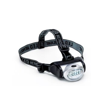 Lampada frontale ideale per la pesca, la caccia, l’escursionismo, il ciclismo. Munita di banda elastica confortevole e removibile. Dodata di 8 led luce bianca. Dodata di 10 led luce bianca. Durata circa 60 ore. Richiede tre batterie “AAA” non incluse.