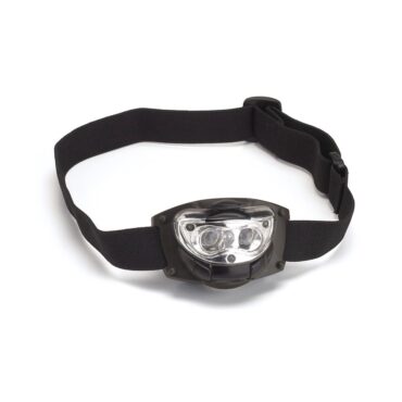 Lampada frontale ideale per la pesca, la caccia, l’escursionismo, il ciclismo. Munita di banda elastica confortevole e removibile. Dodata di 2 led luce bianca e 1 led luce rossa. Richiede tre batterie “AAA” non incluse.