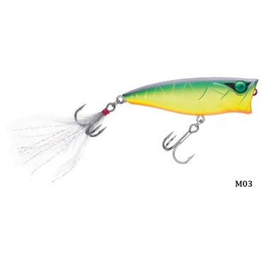 Il Popper Zero Arise è lungo 66 mm ed è armato con ancorette ST 36 ed una piumetta sul retro. Il suo design, dai colori brillanti, lo rende estremamente attrattivo.
Zero Arise è dotato di un'ottima lanciabilità sulla lunga distanza ed è l'esca ideale per pesci come spigole, serra e barracuda. Novità 2018.
Azione: FloatingProfondità di nuoto: -Ancorette: ST 36