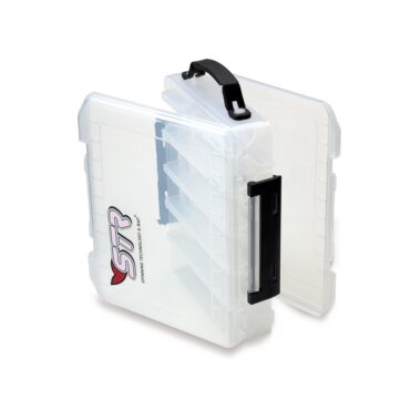 Innovativa scatola porta artificiali con doppia apertura, forma interna a “V” per l’allogiamento di artificiali o totanare. Robusta e resistente in polipropilene tutta trasparente. Studiata per contenere l’esca dritta, senza che la stessa si muova durante il trasporto. Disponibile in due misure, da 10 e 14 posti.