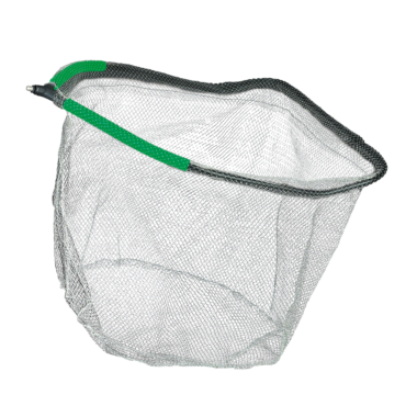 Teste di guadino con telaio a “U” e rete nylon nera, munita di e blocco in plastica.