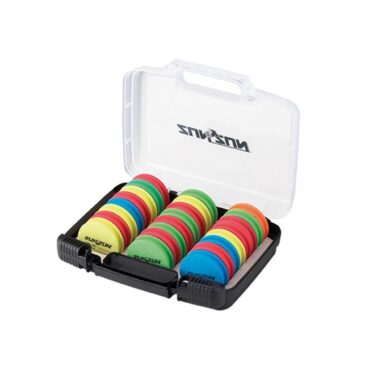 Set avvolgilenza con scatola in plastica e ruzzole in neoprene.